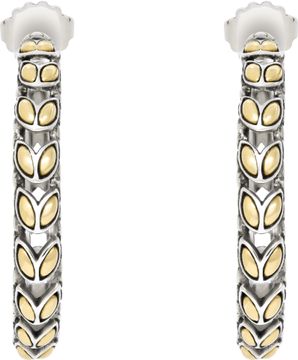 John Hardy Padi Large Hoop Earrings in 18k yellow gold and sterling silver