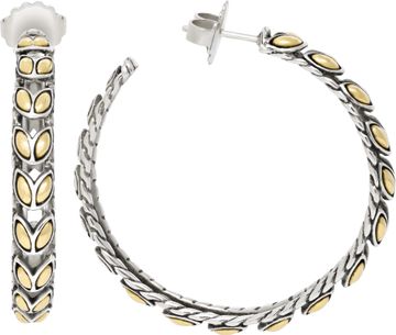 John Hardy Padi Large Hoop Earrings in 18k yellow gold and sterling silver