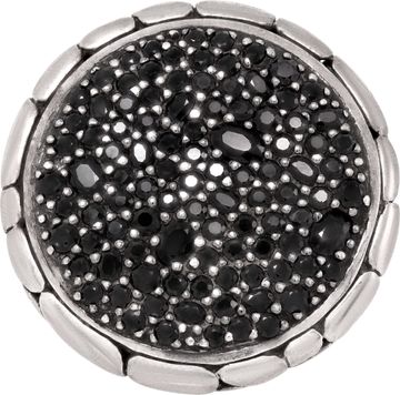 John Hardy Pave Set Black Sapphire Cocktail ring in sterling silver