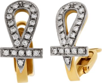 "Key of Life" egyptian Ankh/Venus symbol diamond earrings "Key of Life" egyptian Ankh/Venus symbol diamond earrings