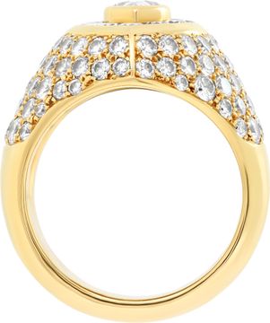 Kutchinsky 18K yellow gold diamond ring, total diamonds weight approx. 4.00 carats. All diamonds estimate E-F color, VVS clarity.