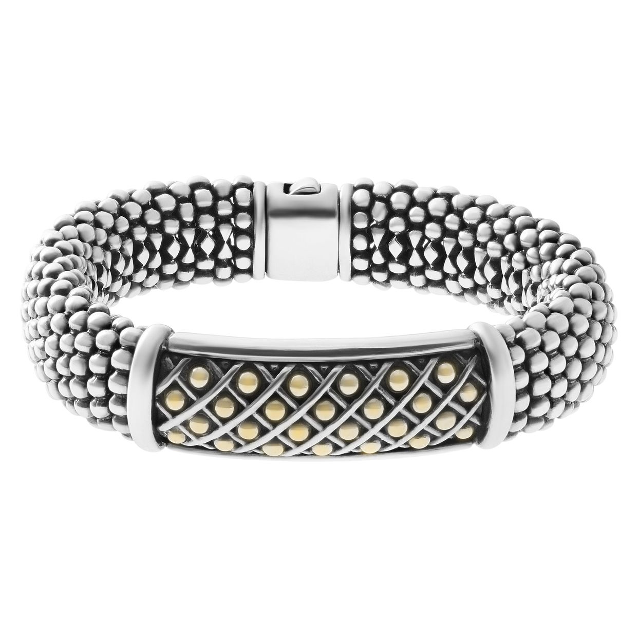 LAGOS caviar ラゴスキャビアリング(18金&スターリングシルバー) Lagos Caviar 750 925 Diamond Ring Sterling Silver 18K Gold