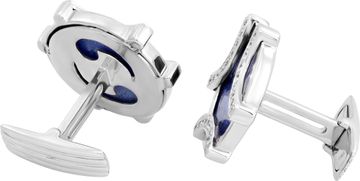 Lapis Lazuli 18k white gold cufflinks with diamonds