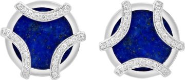 Lapis Lazuli 18k white gold cufflinks with diamonds