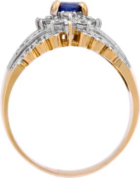 LeVian sapphire & diamond ring in 18k yellow gold