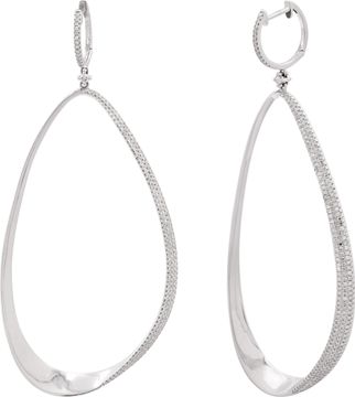 Long diamond earrings in 14k white gold Earring Collection