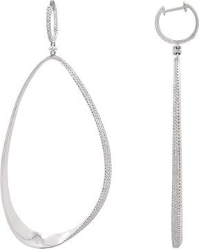 Long diamond earrings in 14k white gold
