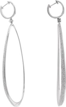 Long diamond earrings in 14k white gold