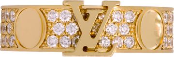 Louis Vuitton 18k yellow gold pave diamond ring