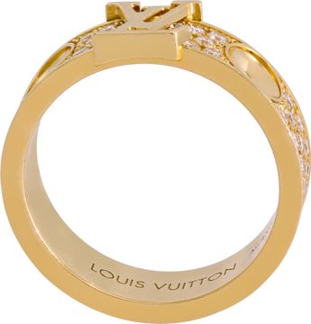 Louis Vuitton 18k yellow gold pave diamond ring
