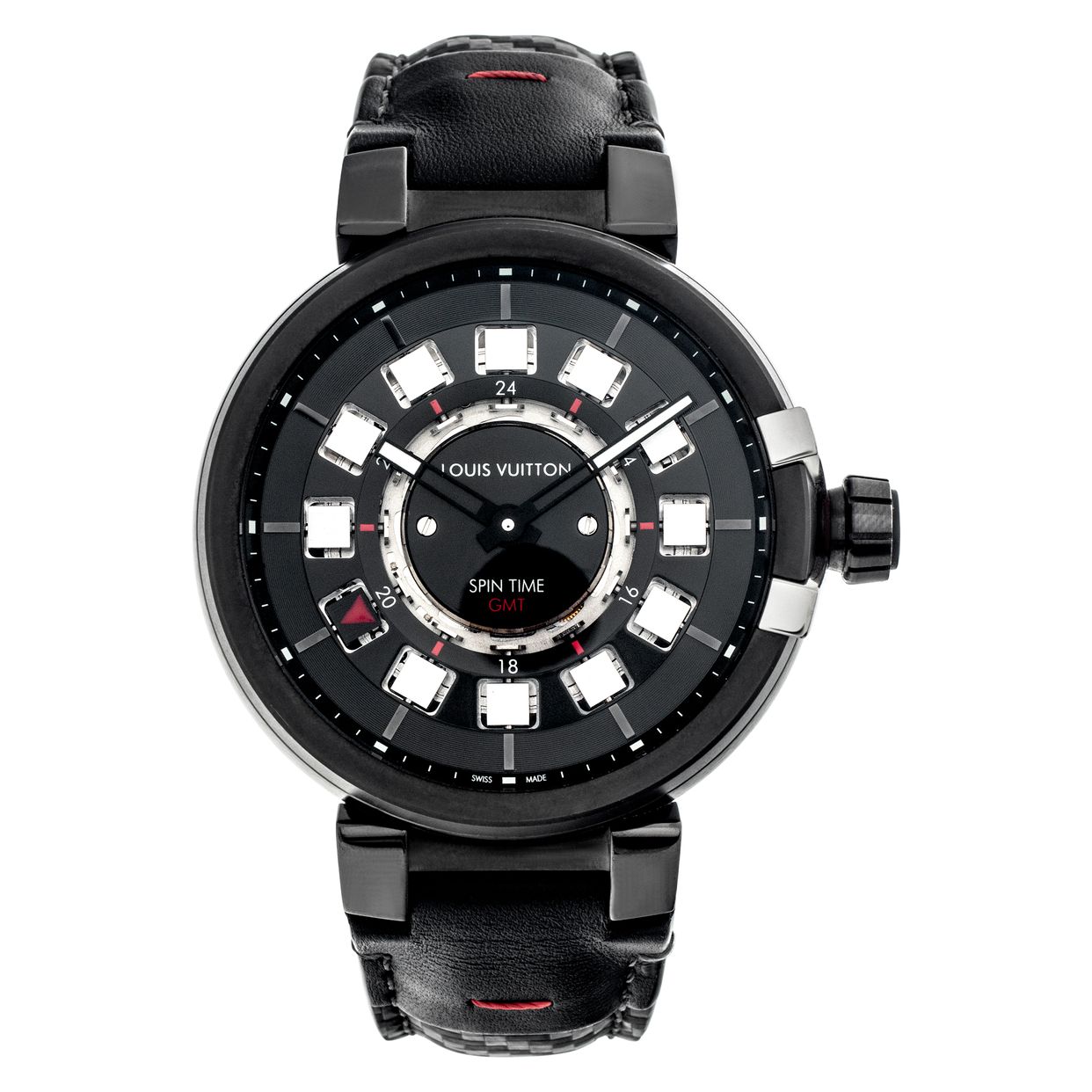 Pre-owned Louis Vuitton Tambour Q1AG0 stainless steel 45mm