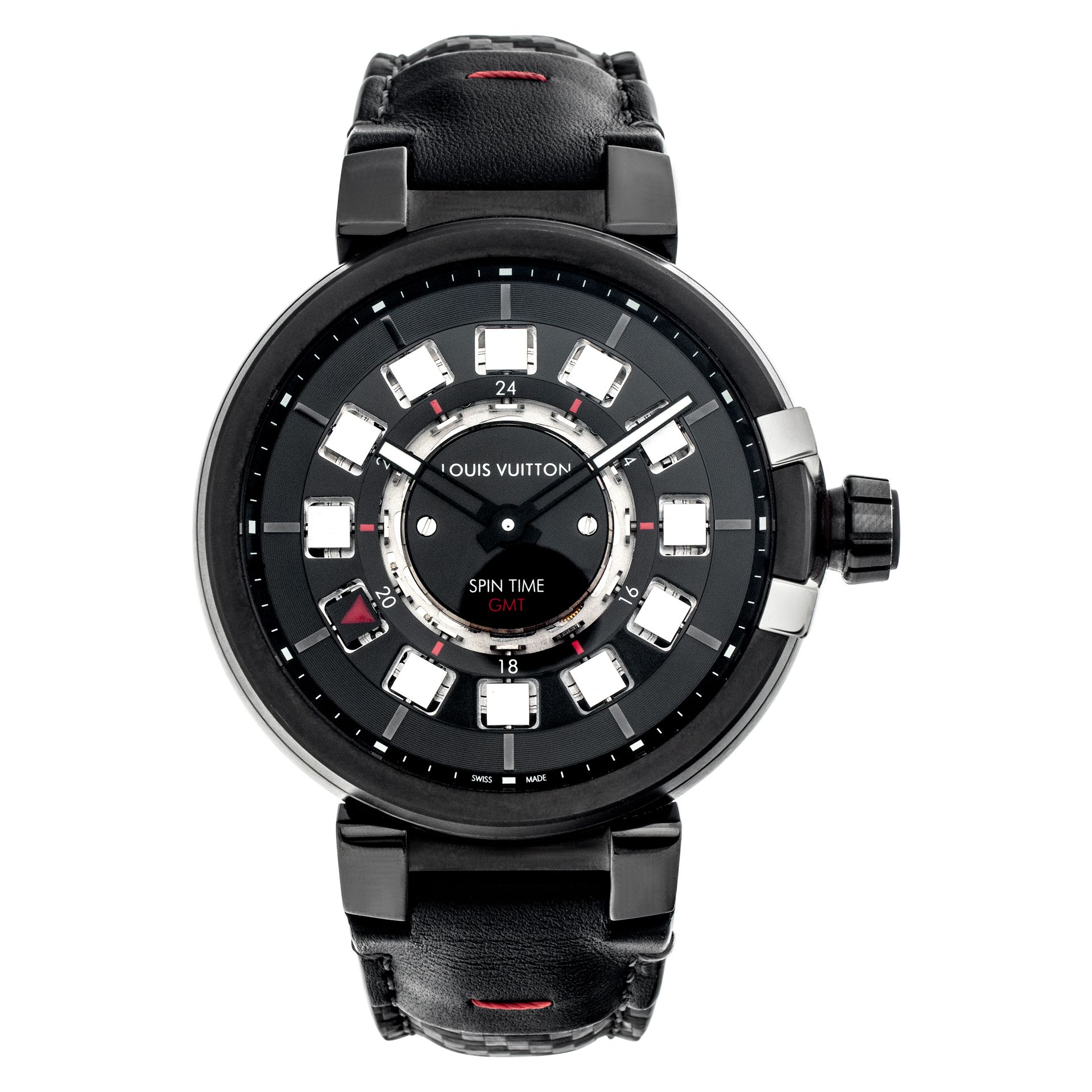 Pre-owned Louis Vuitton Tambour Q1AG0 stainless steel 45mm