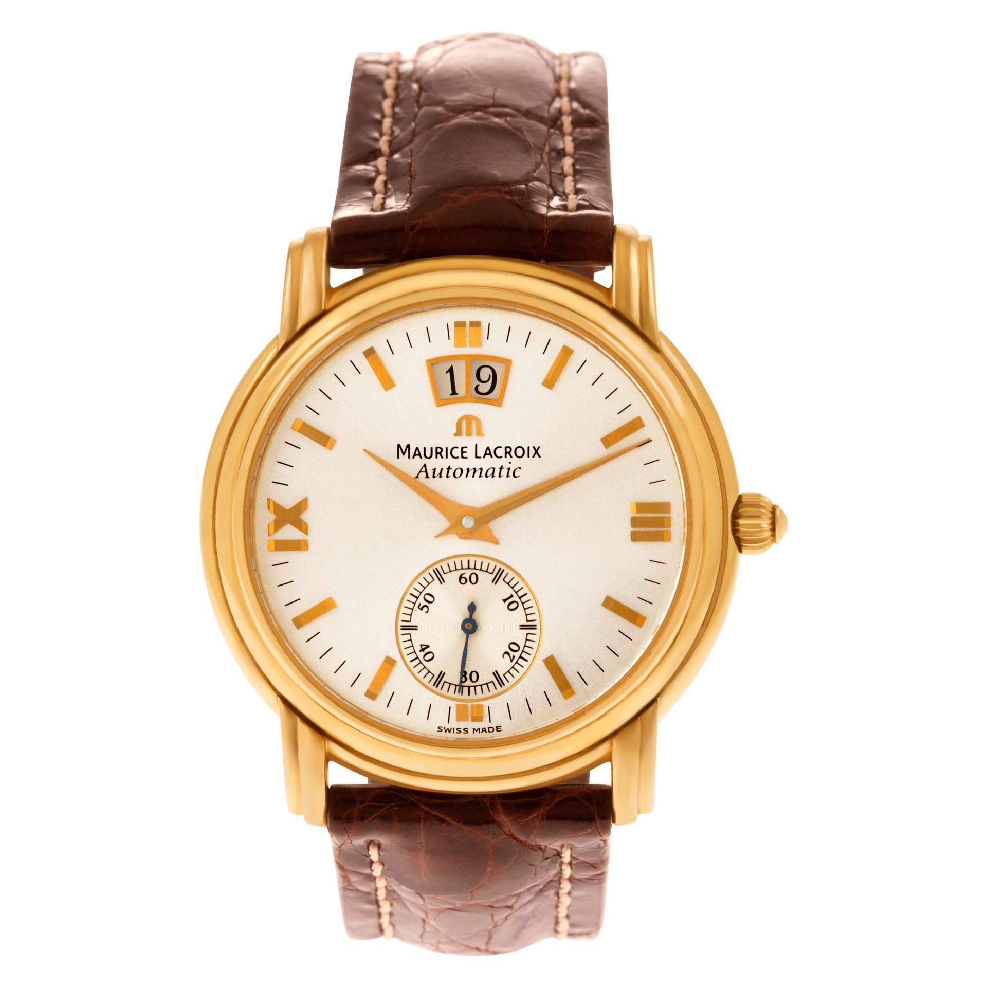 Preowned Maurice Lacroix grand guichet 58788 18k 42mm auto display picture 2