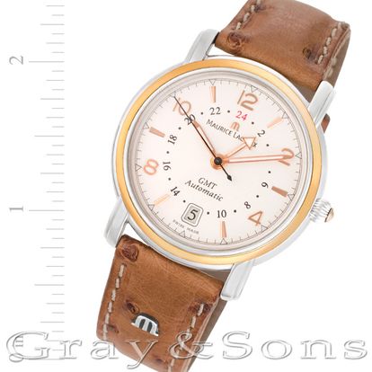 Pre-owned Maurice Lacroix Pontos GMT PT6037 18k & steel |