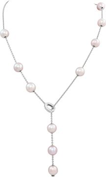 Mikimoto 18K white gold pearl and diamond lariat necklace Necklace Collection