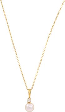 Mikimoto Akoya Cultured Pearl 7-7.5mm with diamond necklace