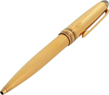 Montblanc Sterling And Gold Vermeil Ball Point Pen Double Broad Nib Montblanc Sterling And Gold Vermeil Ball Point Pen Double Broad Nib
