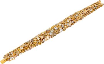 Mosaic yellow diamonds 18k yellow gold bracelet with 30.52 carats
