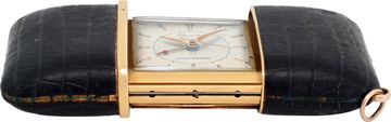 Movado Ermetophon Travel Clock Gold Fill Silver dial mm Manual watch