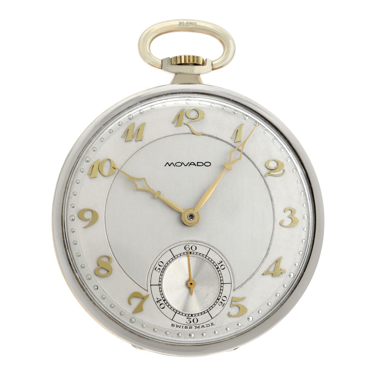 Preowned Movado pocket watch 7163 18k 42mm Manual watch | Gray & Sons