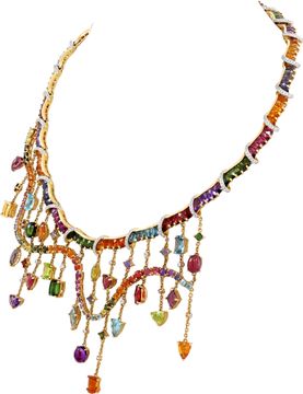 Multicolored Gemstone Bellarri necklace in 18k