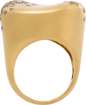 Nada Ghazal My Muse Storm Winter Oval Ring in 18k yellow gold with diamonds