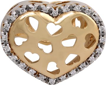 Nanis 18k yellow gold heart motif diamond cocktail ring