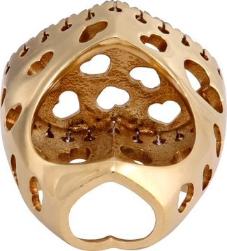 Nanis 18k yellow gold heart motif diamond cocktail ring