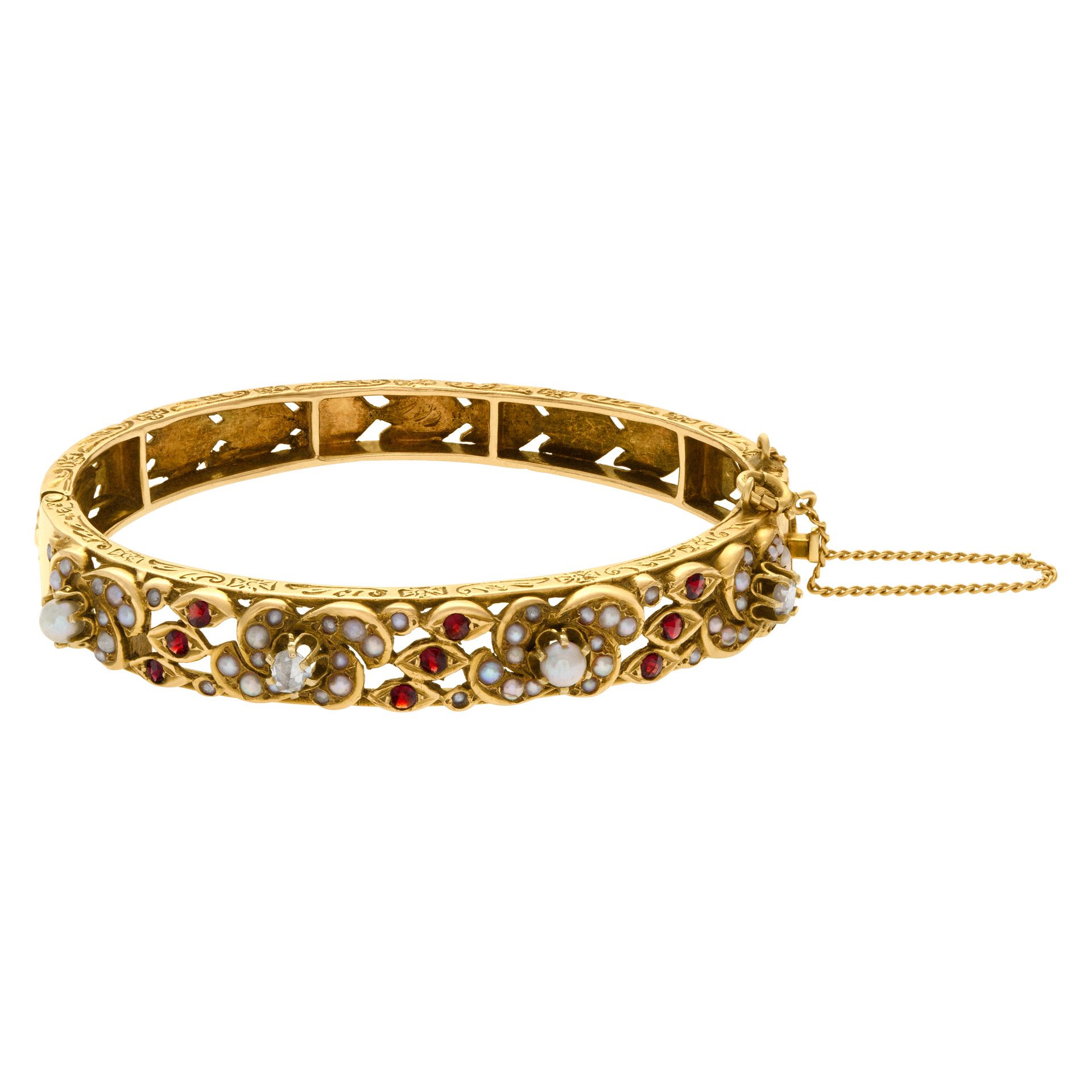 14K Yellow Gold Two Row Diamond Bangle @ $3600. Shop