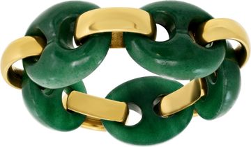 Nautical Jade and 18k yellow gold alternating chunky link bracelet Nautical Jade and 18k yellow gold alternating chunky link bracelet