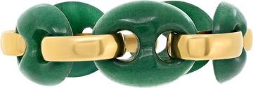 Nautical Jade and 18k yellow gold alternating chunky link bracelet