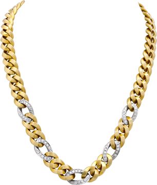 Necklace 18k yellow gold  with 5 diamond station links. Also have matching bracelet for sale
