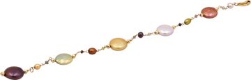 Necklace, Earrings, and Bracelet in 18k with multicolor pearls