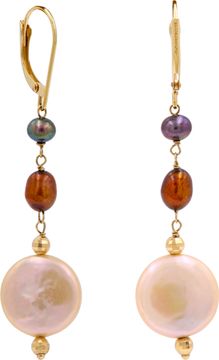 Necklace, Earrings, and Bracelet in 18k with multicolor pearls