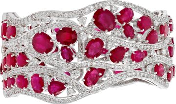 Diamond and Burma Heated Ruby Cuff in 18k white gold