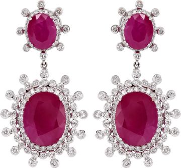 NEW Diamond and Ruby Earrings in 18k white gold Earring Collection