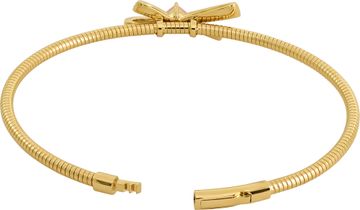 NEW Diamond Bangle in 14k yellow gold with bow design and pink enamel heart