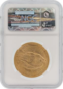 NGC graded and authenticated MS63 1908 $20 U.S. Saint-Gaudens Double Eagle gold coin