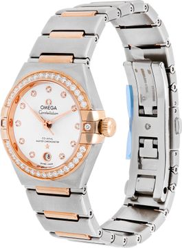 Omega Constellation in stainless steel & 18k rose gold diamond bezel