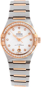 Omega Constellation in stainless steel & 18k rose gold diamond bezel