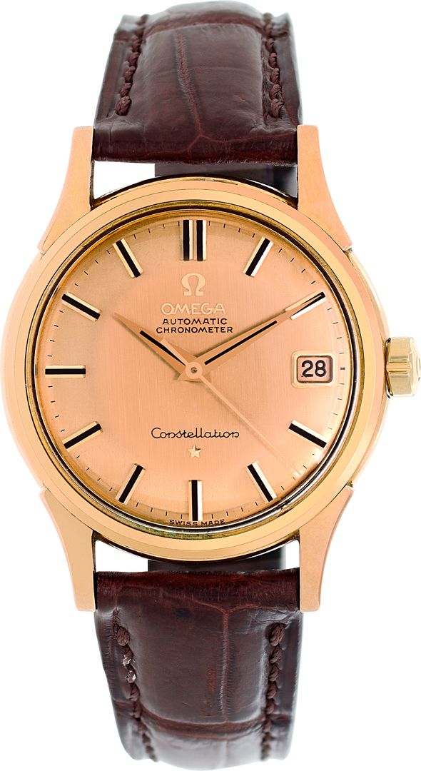 Pre-owned Omega Vintage 14393/94 SC3 in 18k rose gold Gray Sons