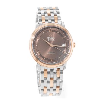 Omega De Ville Prestige 424.20.37.20.13.001 Steel & Rose Gold Brown dial 37mm Auto