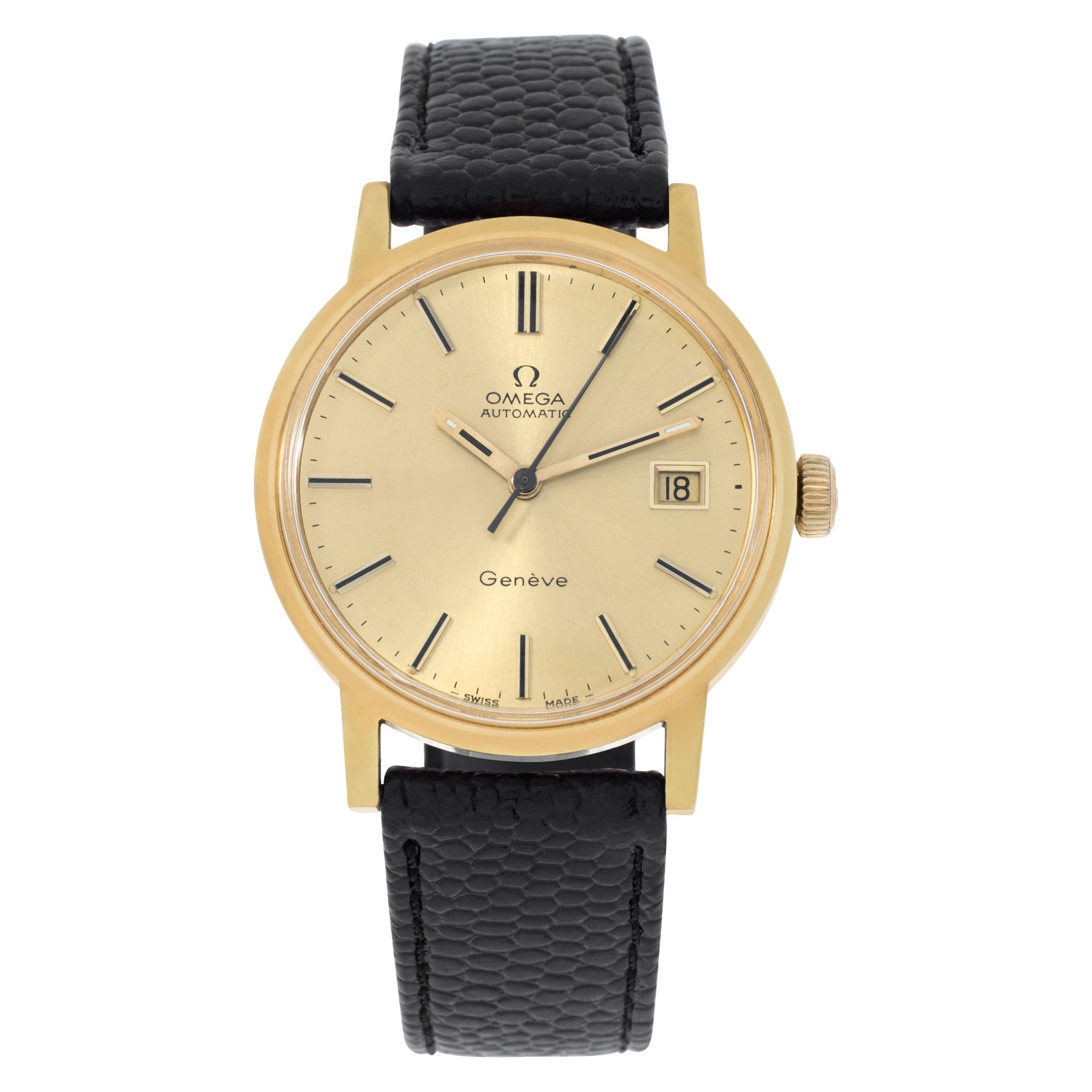 Preowned Omega Geneve 166.0098 Gold Plate Champagne dial | Gray & Sons
