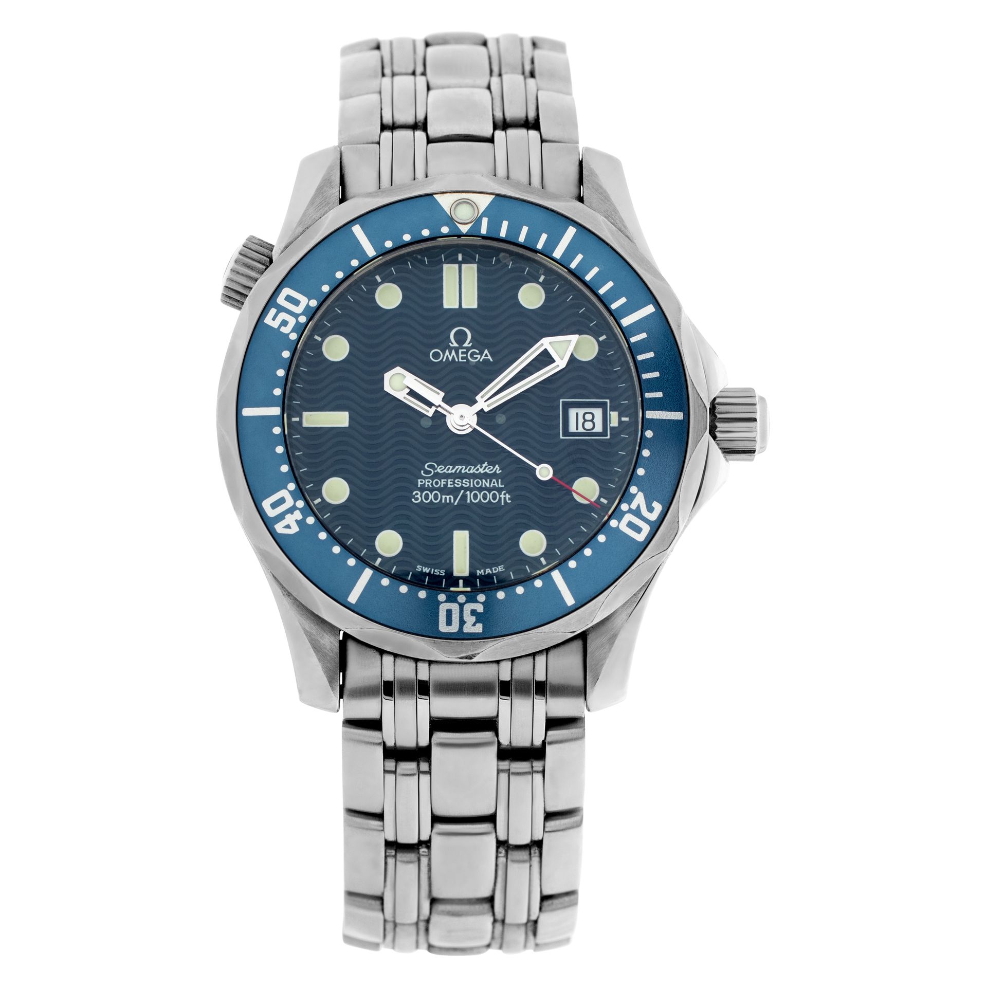 Pre-owned Omega Seamaster 25618000 Stainless Steel Blue |