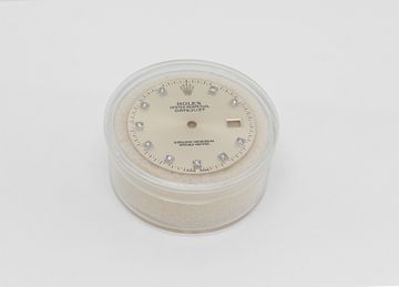 Original Silver Rolex Datejust dial with diamond markers