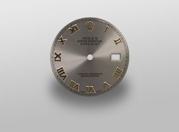 Original Silver Sunburst Rolex Datejust Dial With Gold Roman Numeral Markers