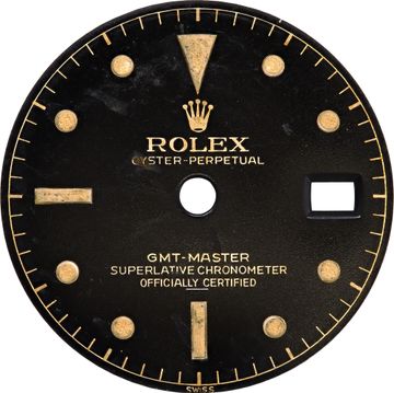 Original Vintage Rolex Gilt Chapter Ring GMT-Master Dial  model 1675 UNDERLINE Dial Collection