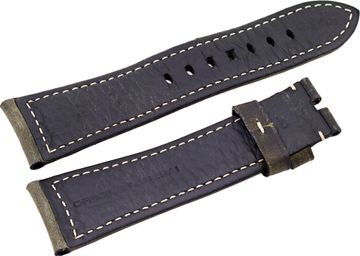 Panerai black leather band with white stitches. 25 (between lugs)