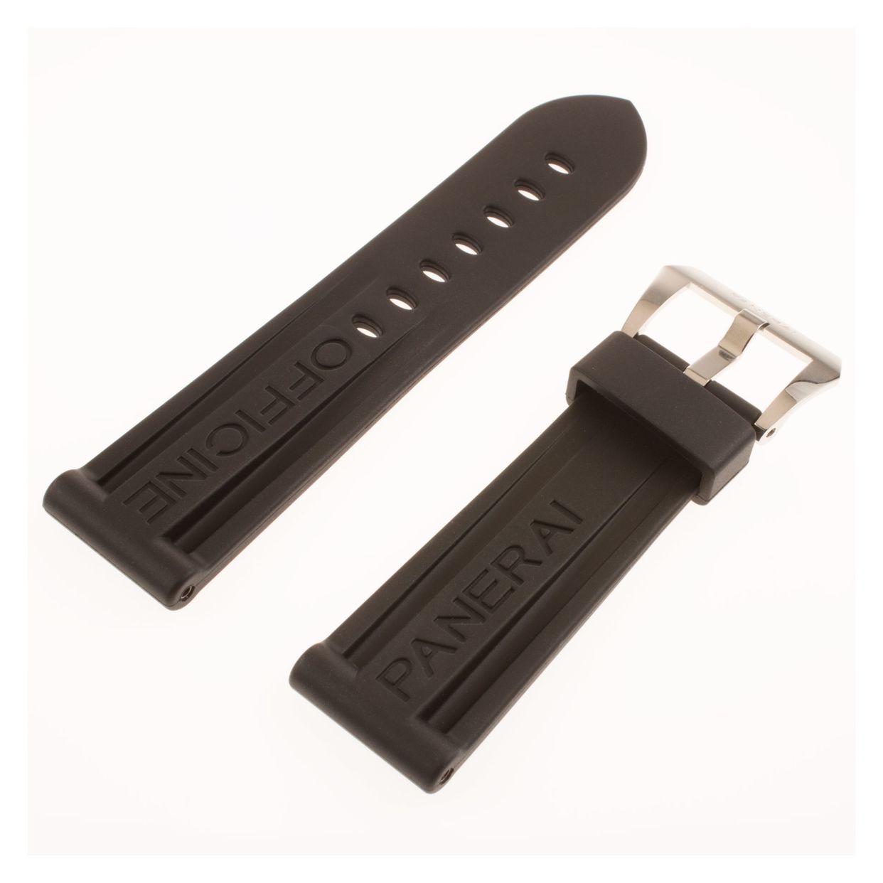 Panerai black rubber strap with original st/s tang buckle (24 X
