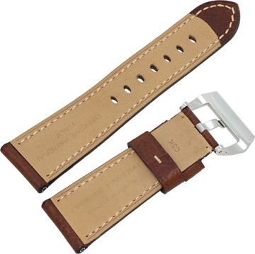 Panerai Brown Calf Strap With Original Stainless Steel Tang Buckle (26mm x 22mm)